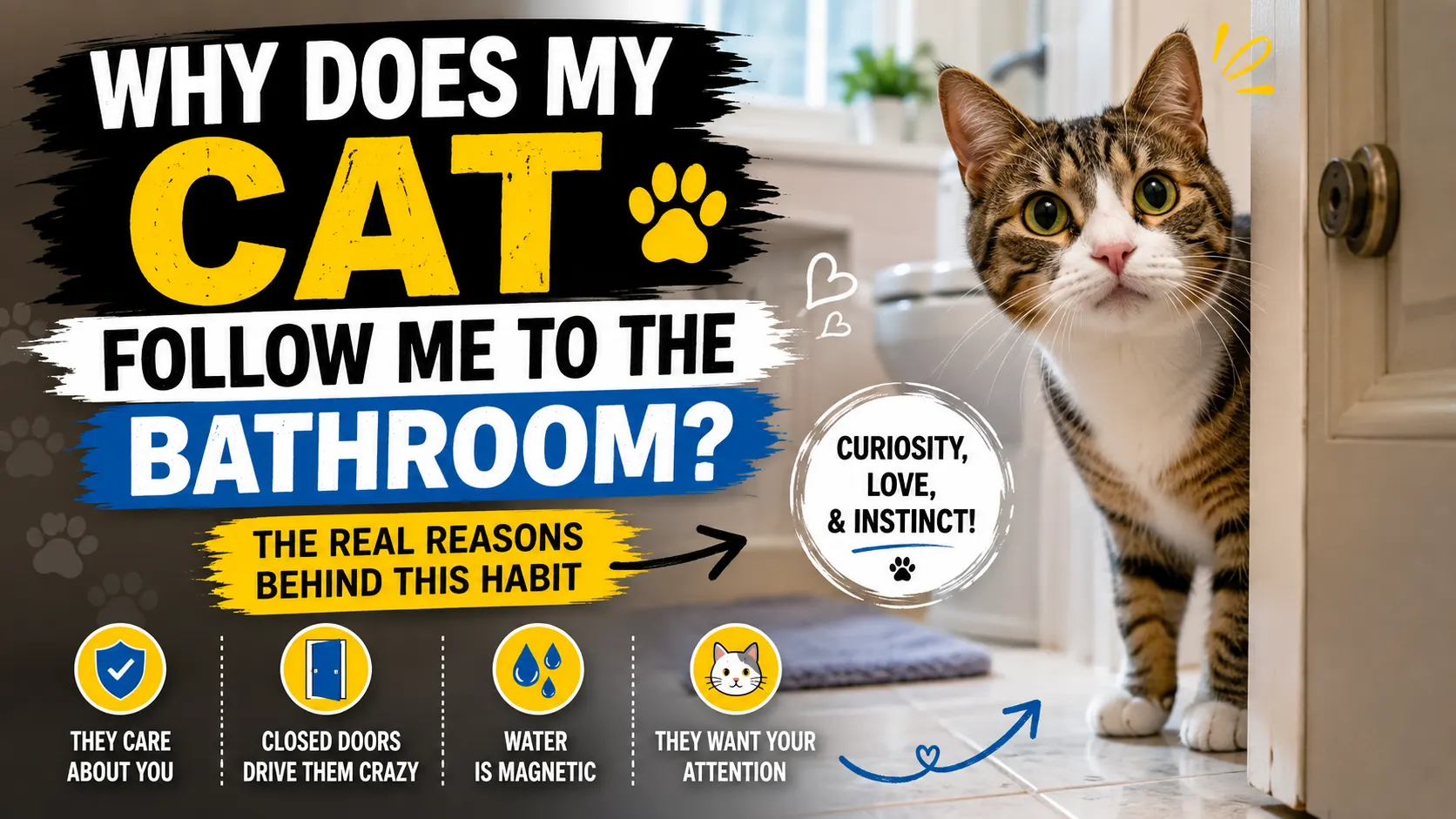 why does my cat follow me to the bathroom